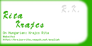 rita krajcs business card